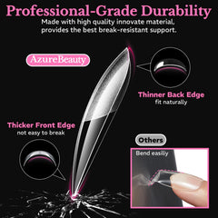 AZUREBEAUTY side profile of stiletto shape for sleek silhouette benefit