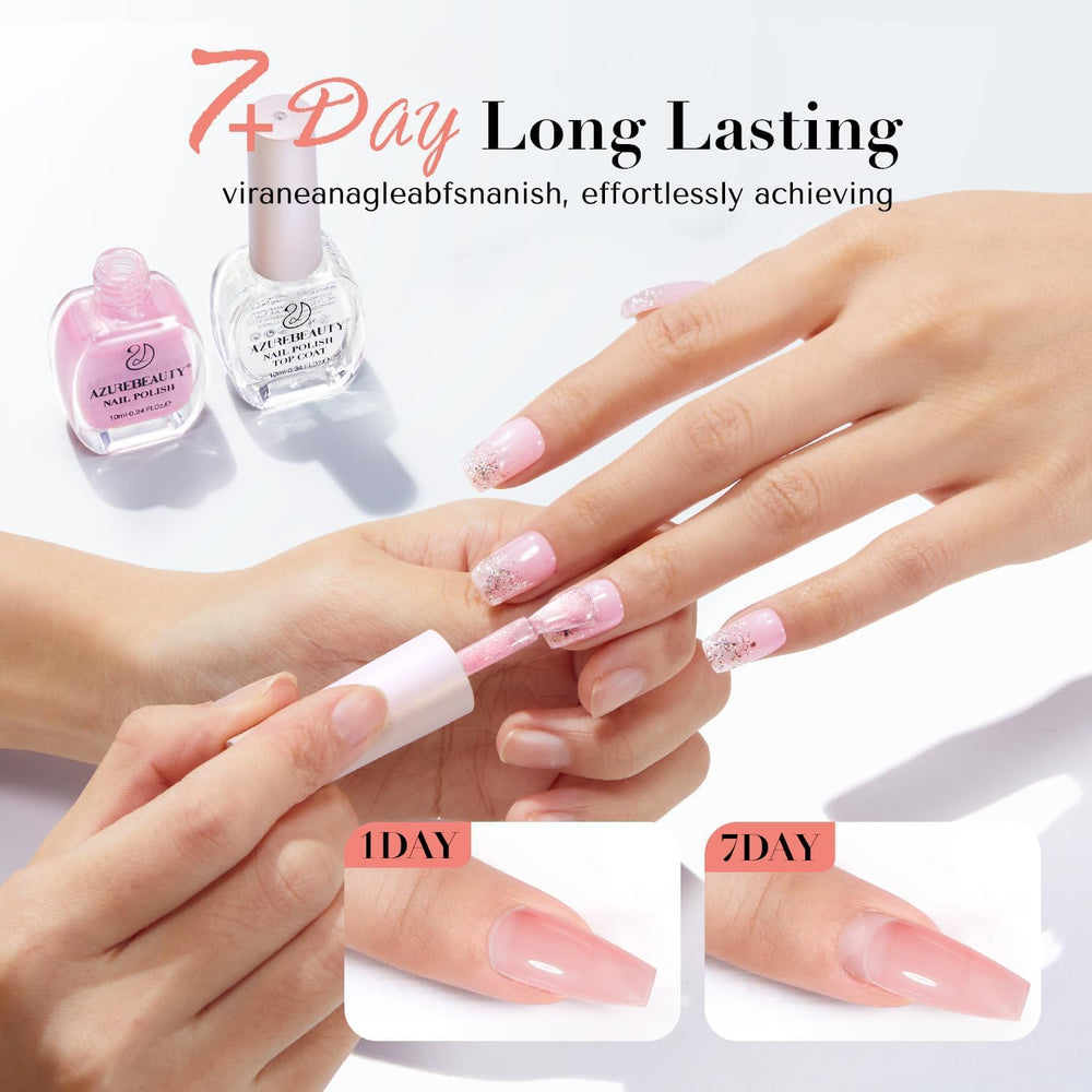 AZUREBEAUTY swatches on a nail wheel demonstrating sheer layering and color range