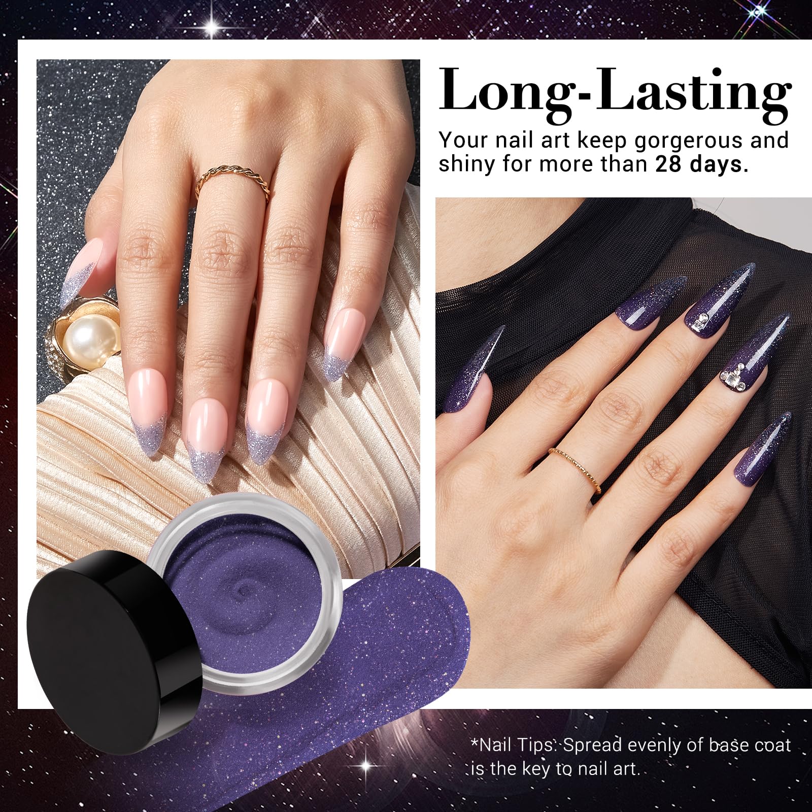 AZUREBEAUTY nail wheel swatches displaying six shades for outfit matching