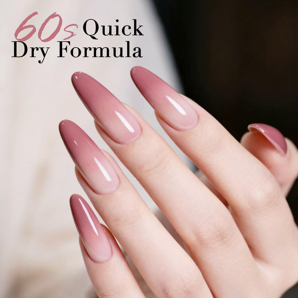 AZUREBEAUTY texture stroke of milky nude polish showing even coverage benefit
