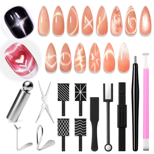 AZUREBEAUTY front view of 14-piece kit showing all magnet tools for versatile designs