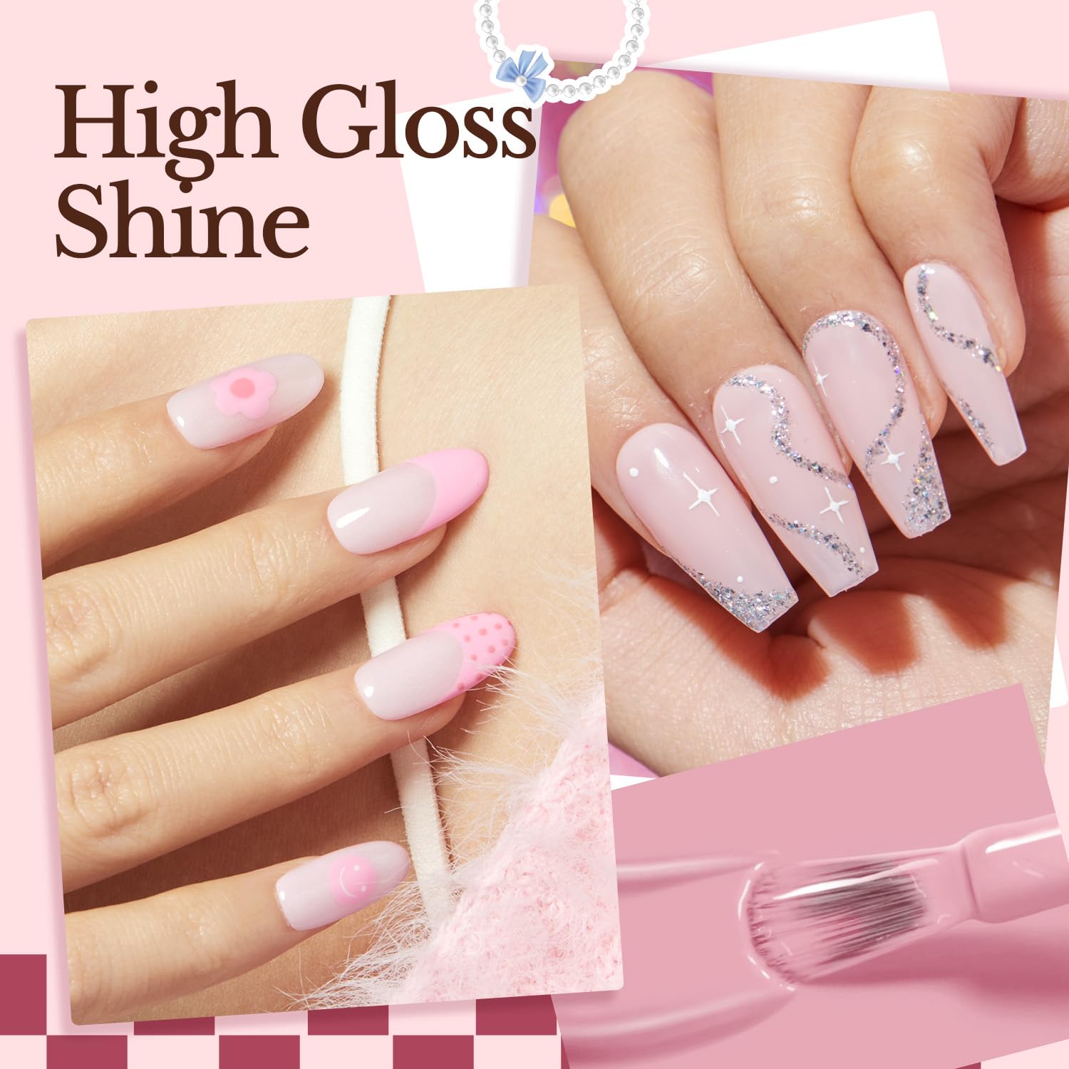 AZUREBEAUTY glossy top coat bottle detail adding shine and chip resistance
