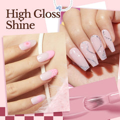 AZUREBEAUTY glossy top coat bottle detail adding shine and chip resistance