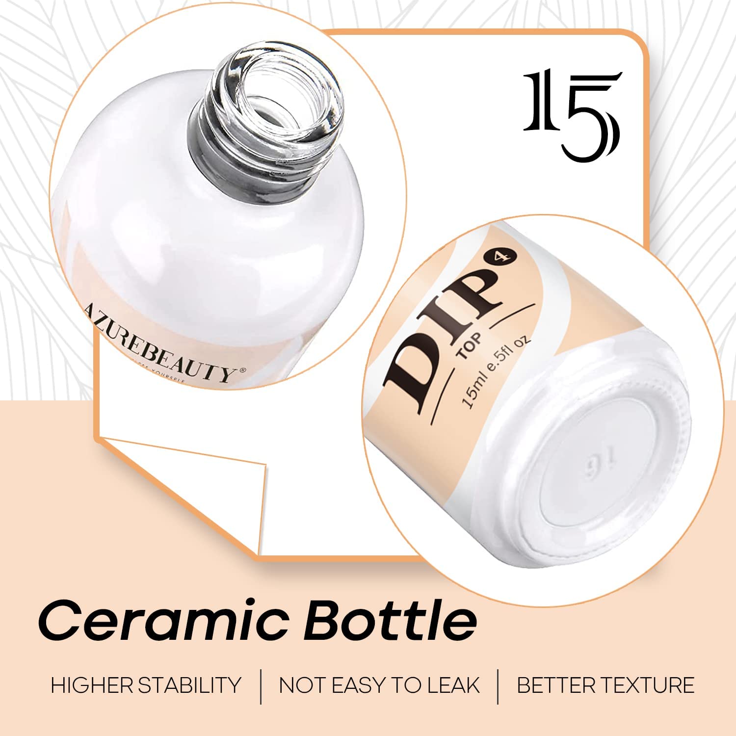 AZUREBEAUTY top-coated nail reflecting light to show high-gloss benefit