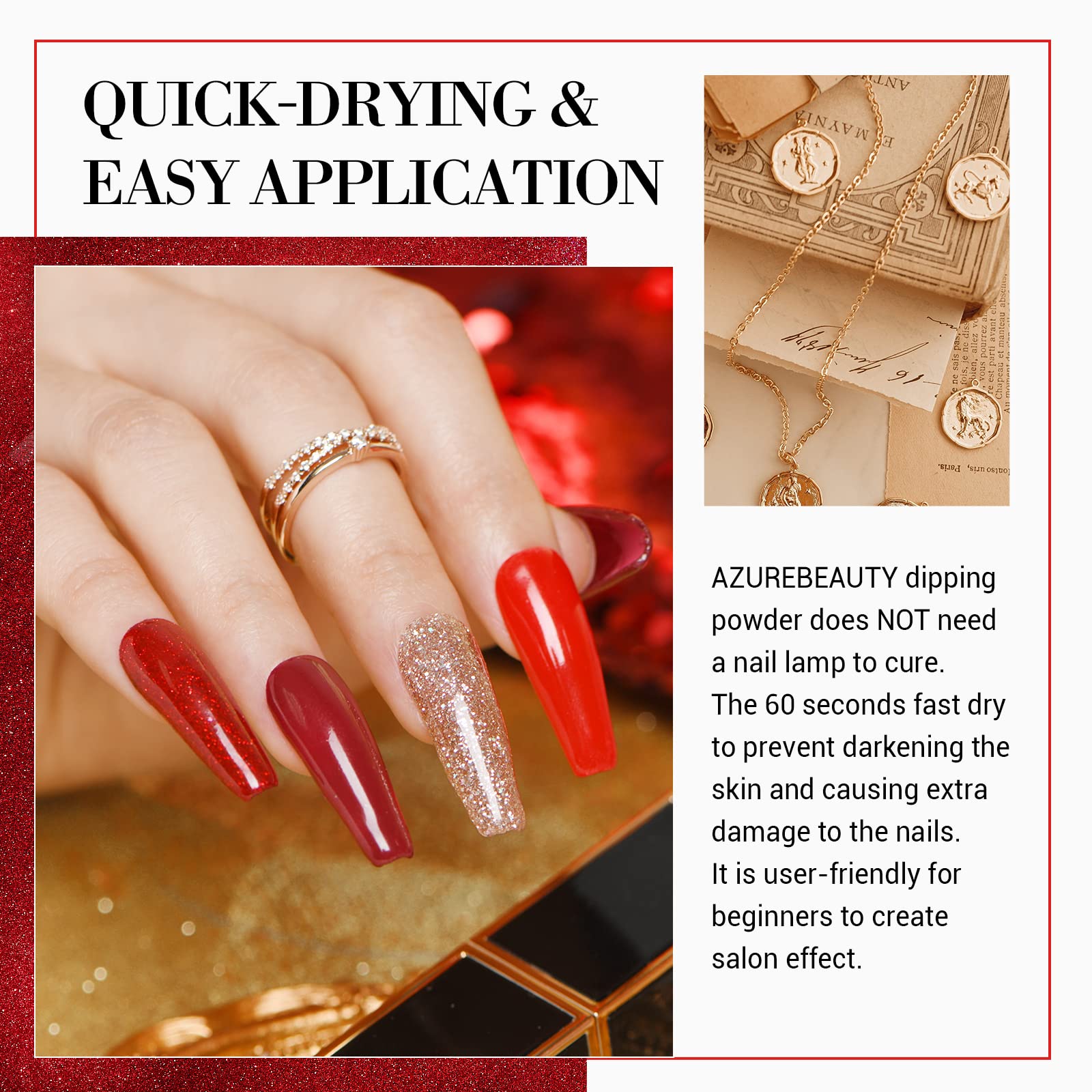 AZUREBEAUTY example white and red French nails demonstrating classic finish