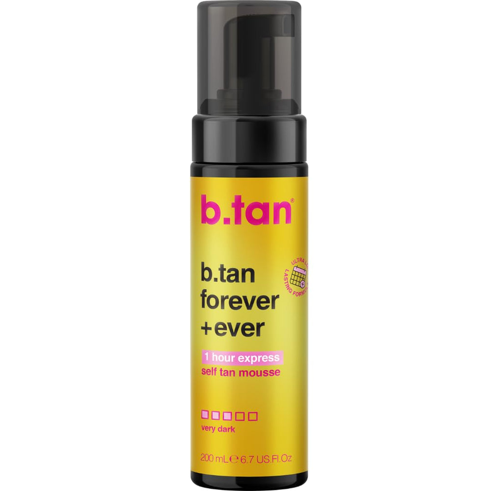 b.tan front bottle showing product and quick tan benefit
