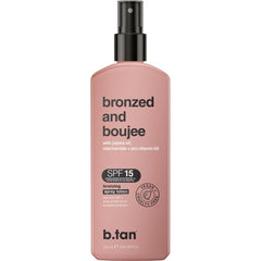 B.TAN front packaging showing bronzed spray-lotion and instant color benefit