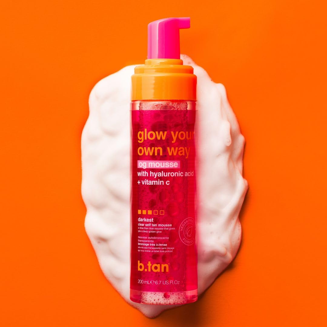B.TAN product in hand to show scale and travel-friendly 6.7 fl oz size benefit
