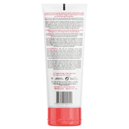 b.tan lotion texture closeup highlights smooth blendability and hydration