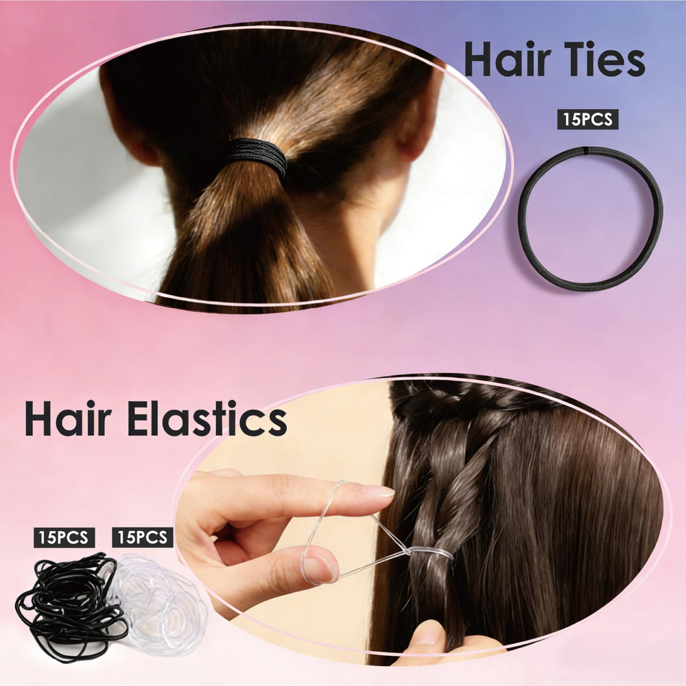 B1jounie YA hair ties and bands grouped for reliable fastening
