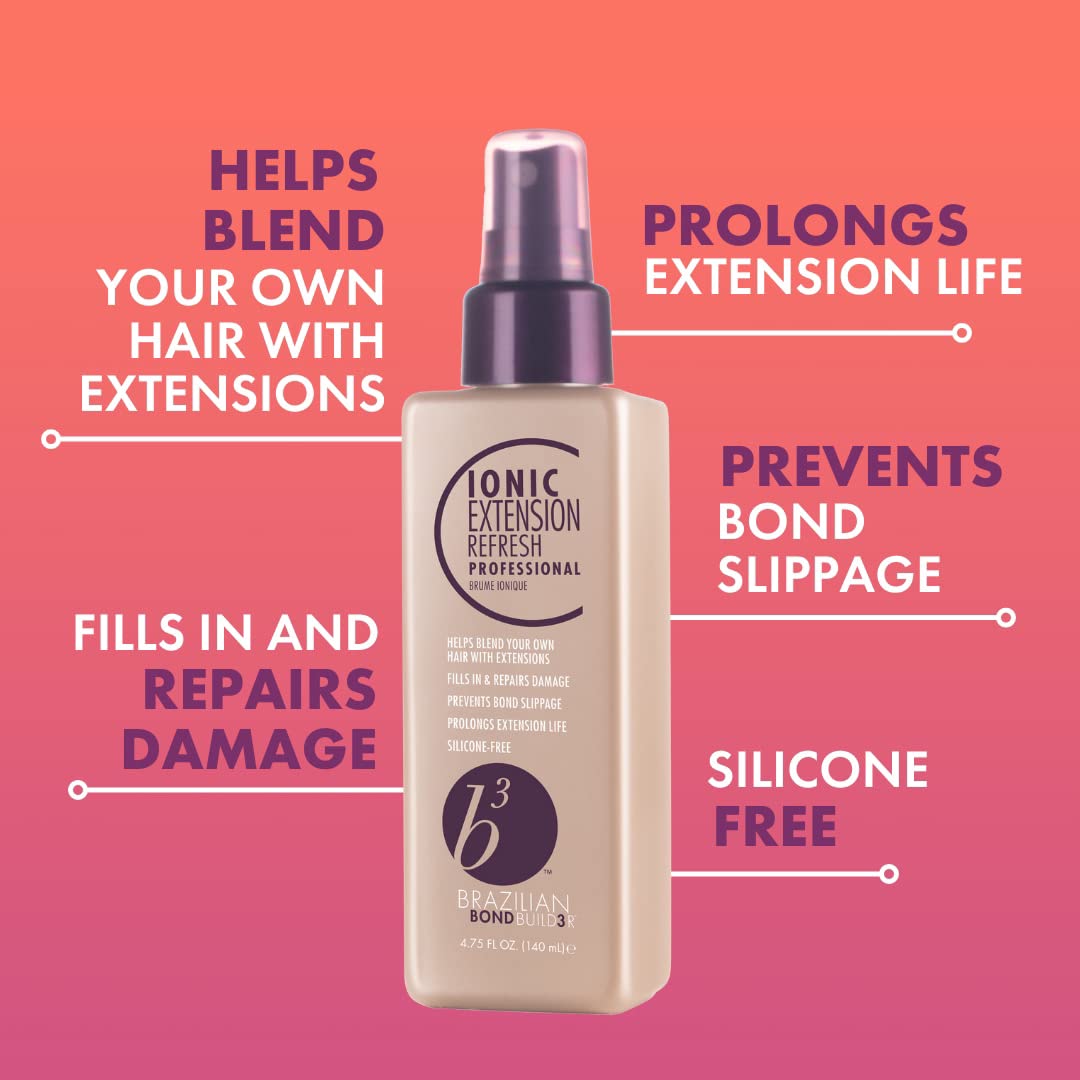 B3 Brazilian Bondbuilder ionic color lock spray misting through hair for quick refresh