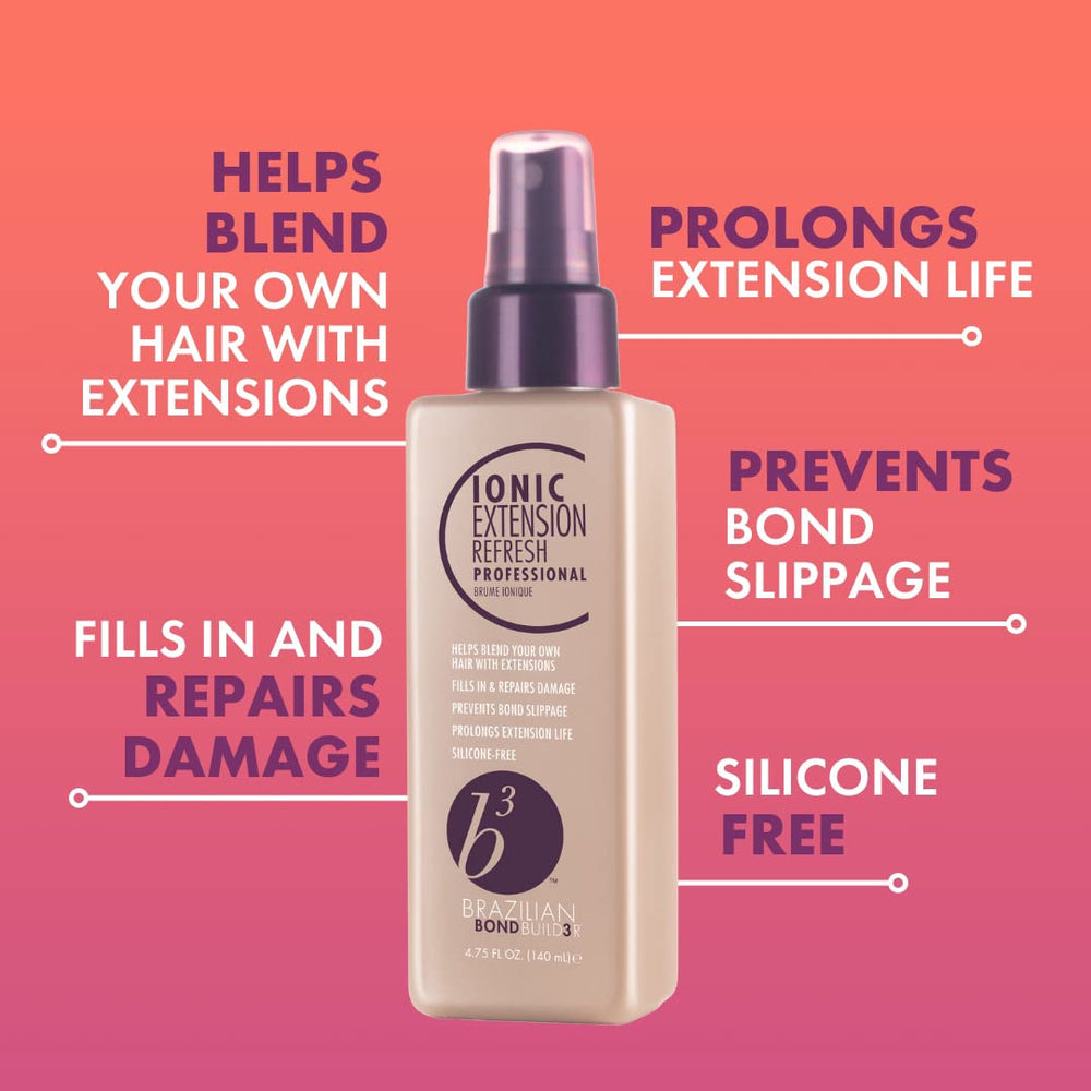 B3 Brazilian Bondbuilder ionic color lock spray misting through hair for quick refresh