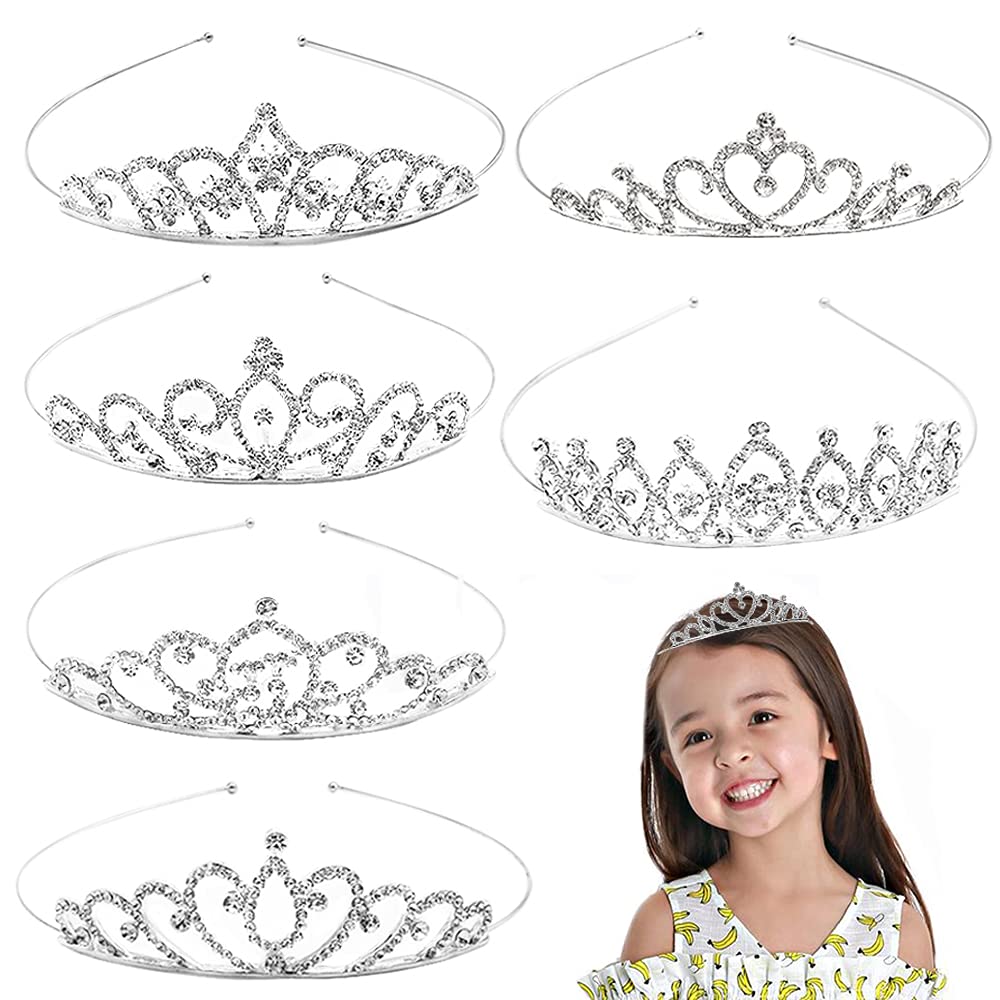 Baaxxango front view of six silver tiaras showing full set and benefit of variety