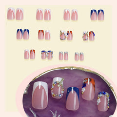 BABALAL blue and white French tip nails top view showing neat edges