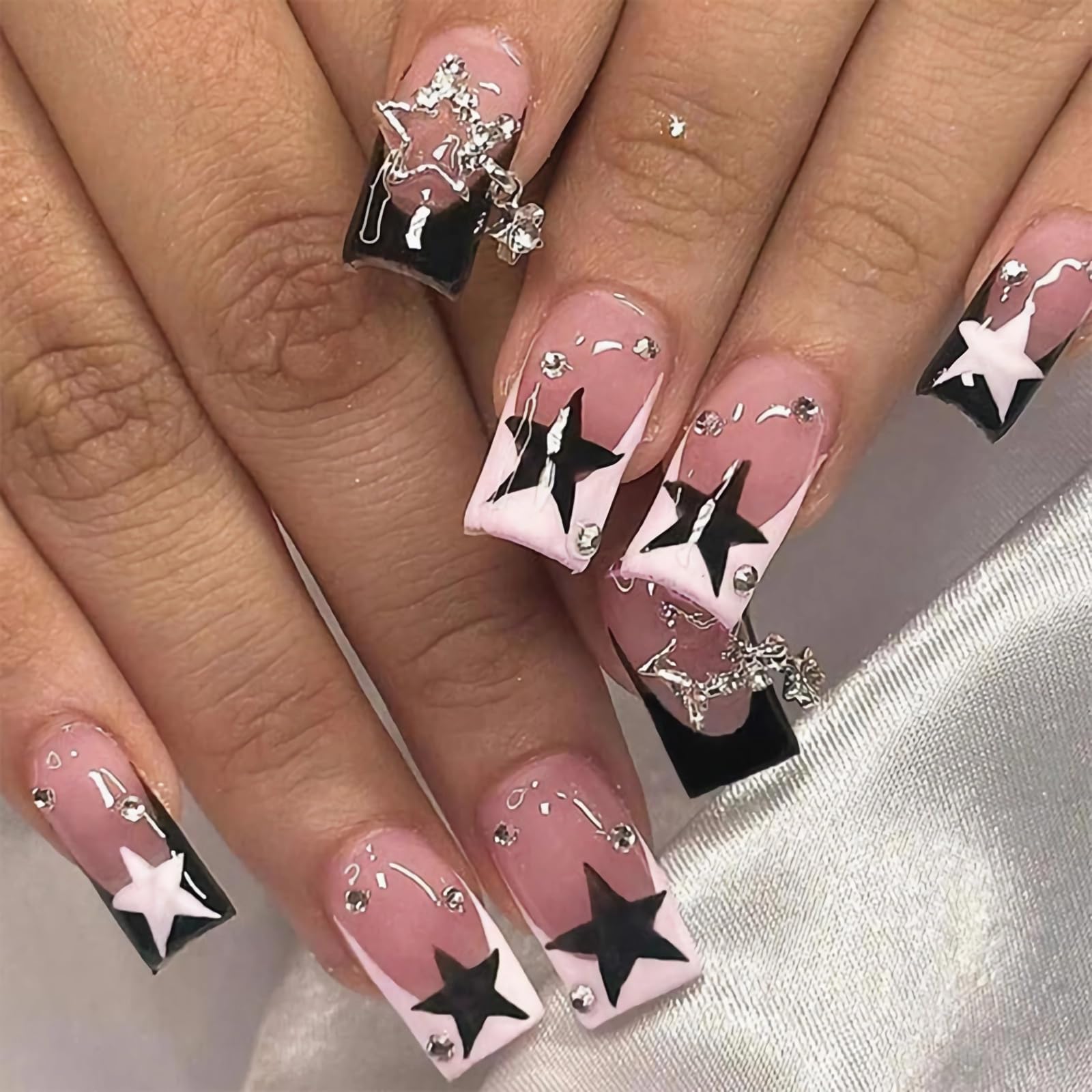 BABALAL front package showing black-pink French-tip set benefits instant style