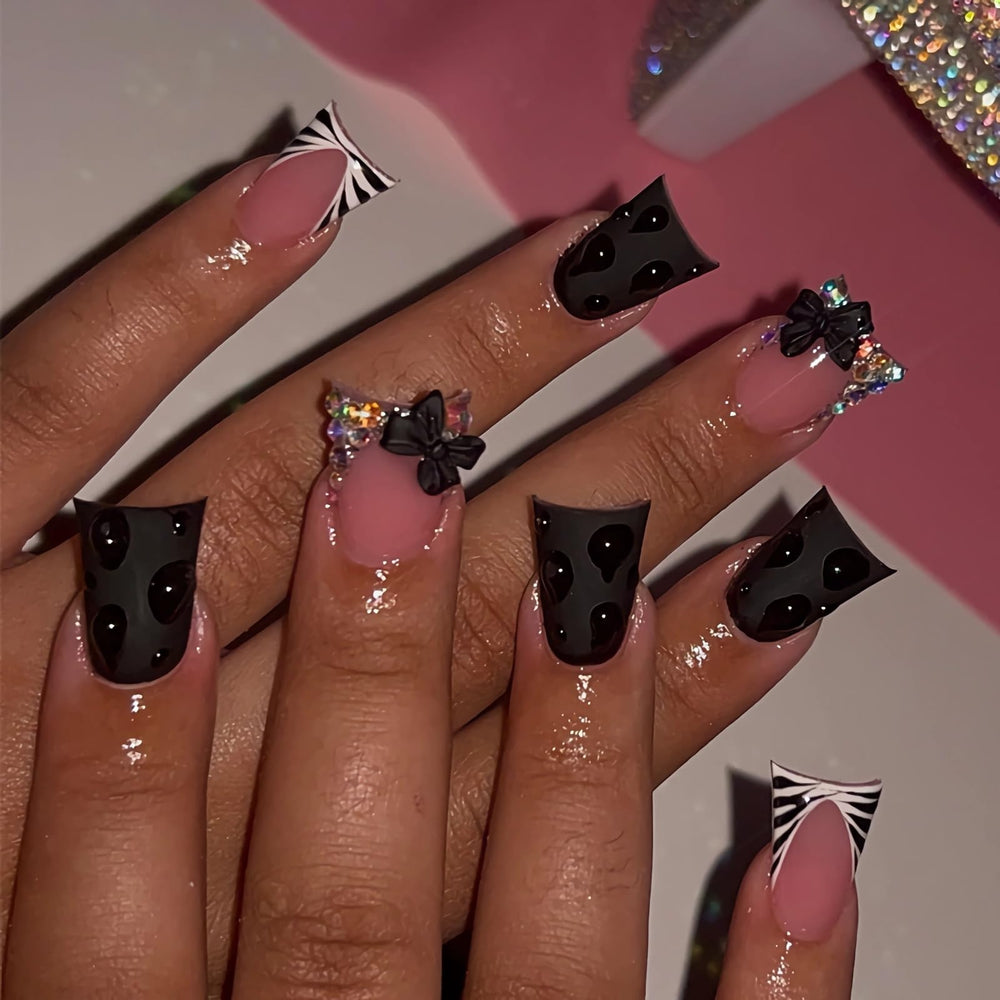 BABALAL front packaging showing black French-tip set and included glue for quick styling