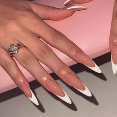 BABALAL front packaging showing 24-piece stiletto set and glue for quick application