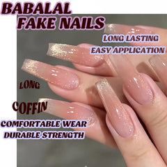 BABALAL nails being pressed on hand demonstrating easy at-home application