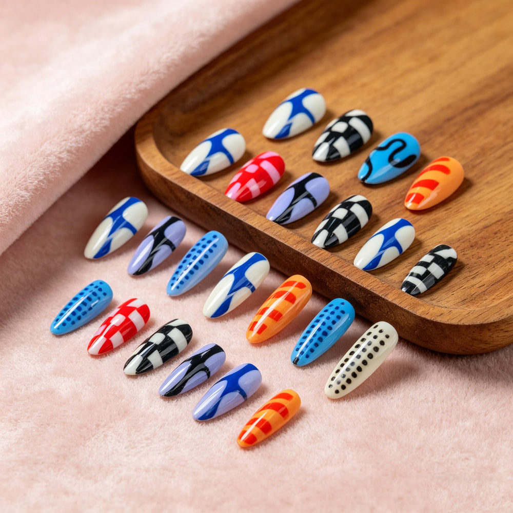 BABALAL polka-dot accent nail detail highlighting playful pattern and visual contrast