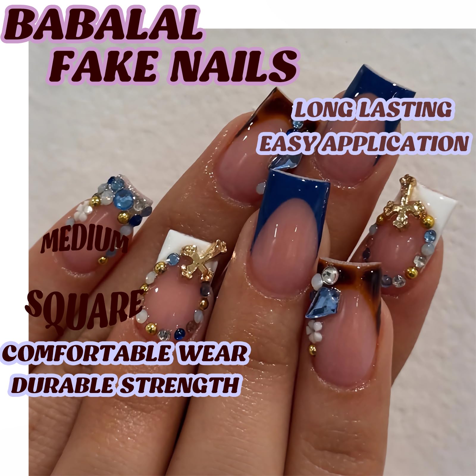 BABALAL side profile of short square nails showing comfortable curvature