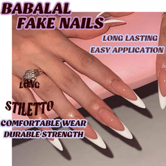 BABALAL nails beside ruler illustrating XL length and proportion for fit