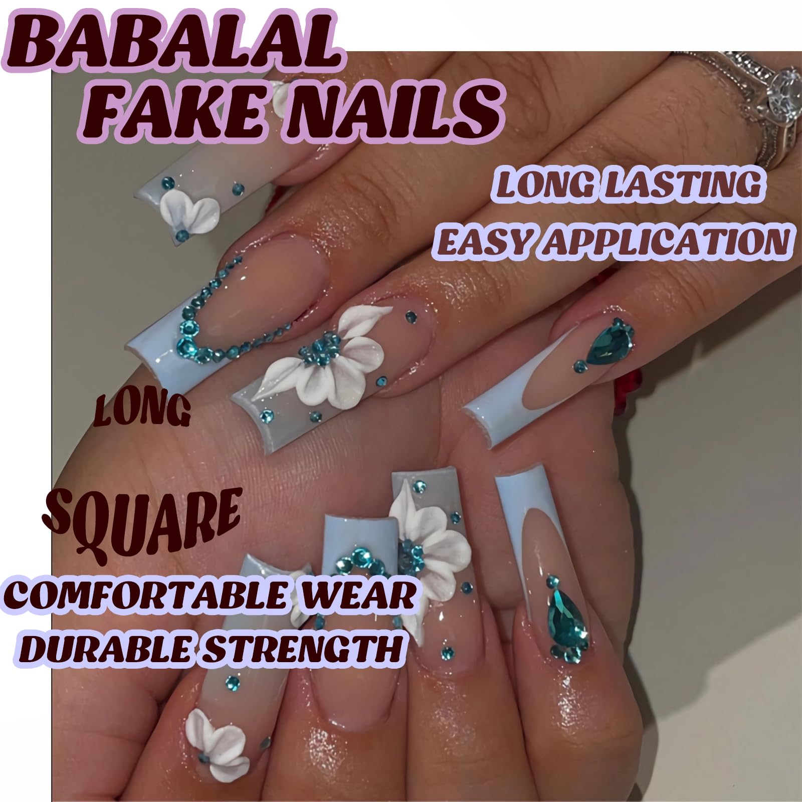 BABALAL nails worn on hand in lifestyle setting for event-ready manicure benefit
