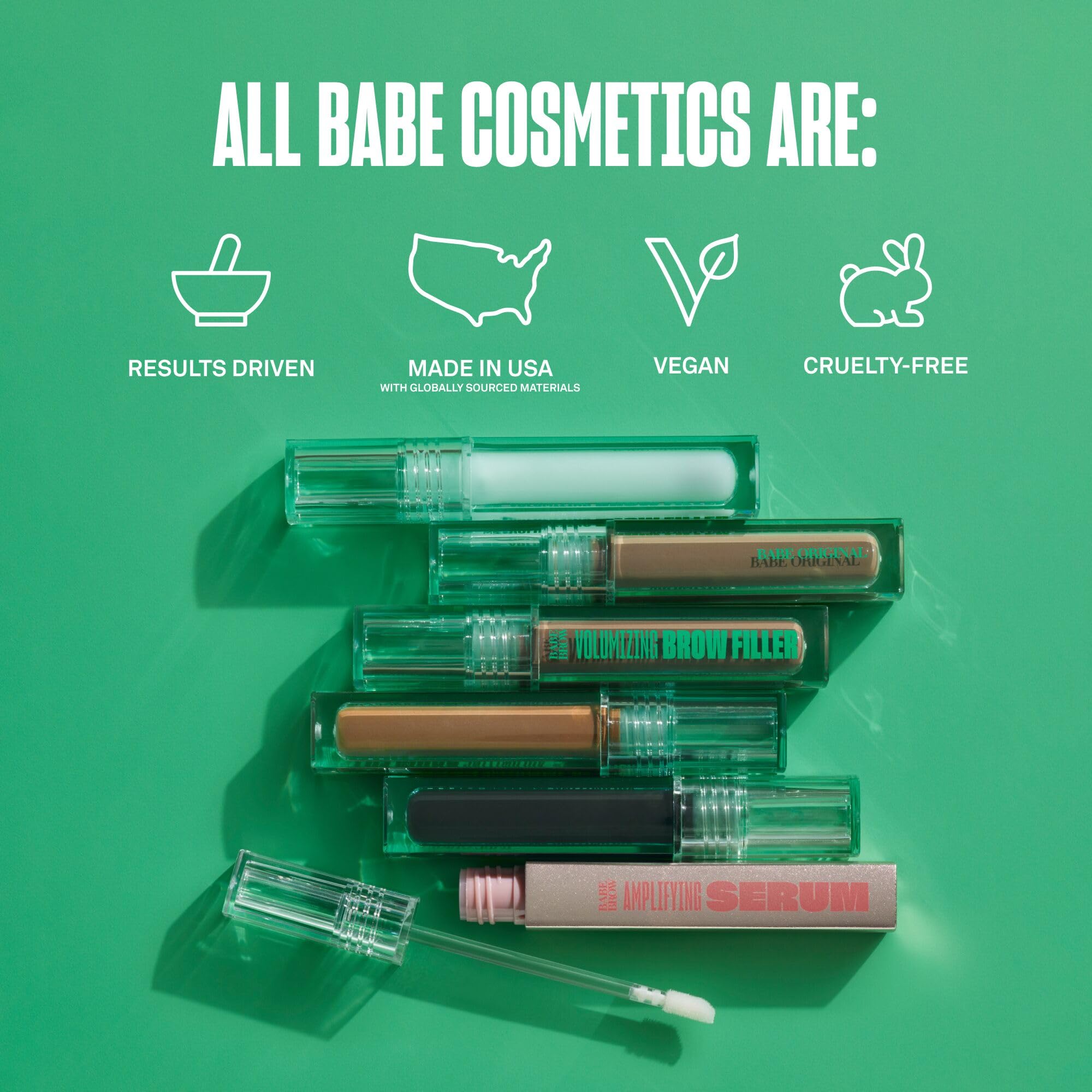 BABE ORIGINAL model applying serum along sparse brow for targeted care