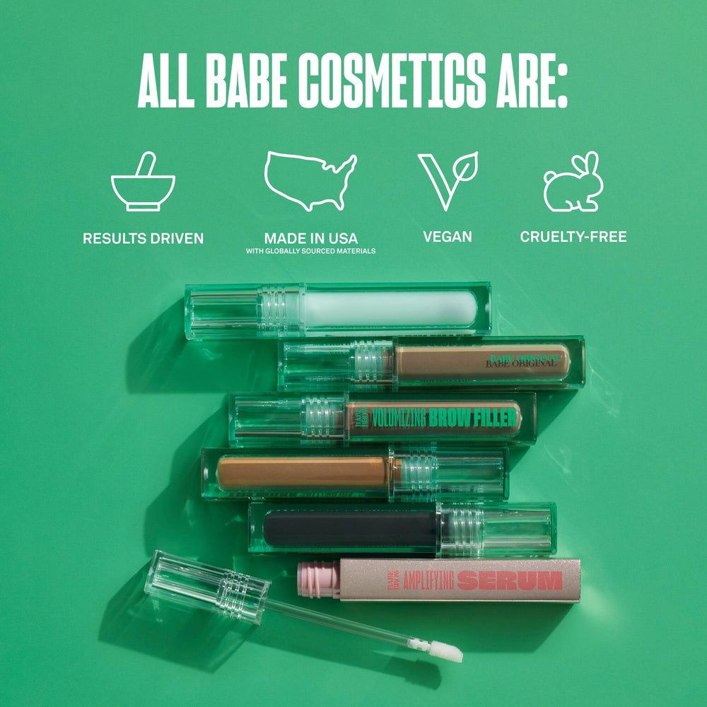 BABE ORIGINAL model applying serum along sparse brow for targeted care
