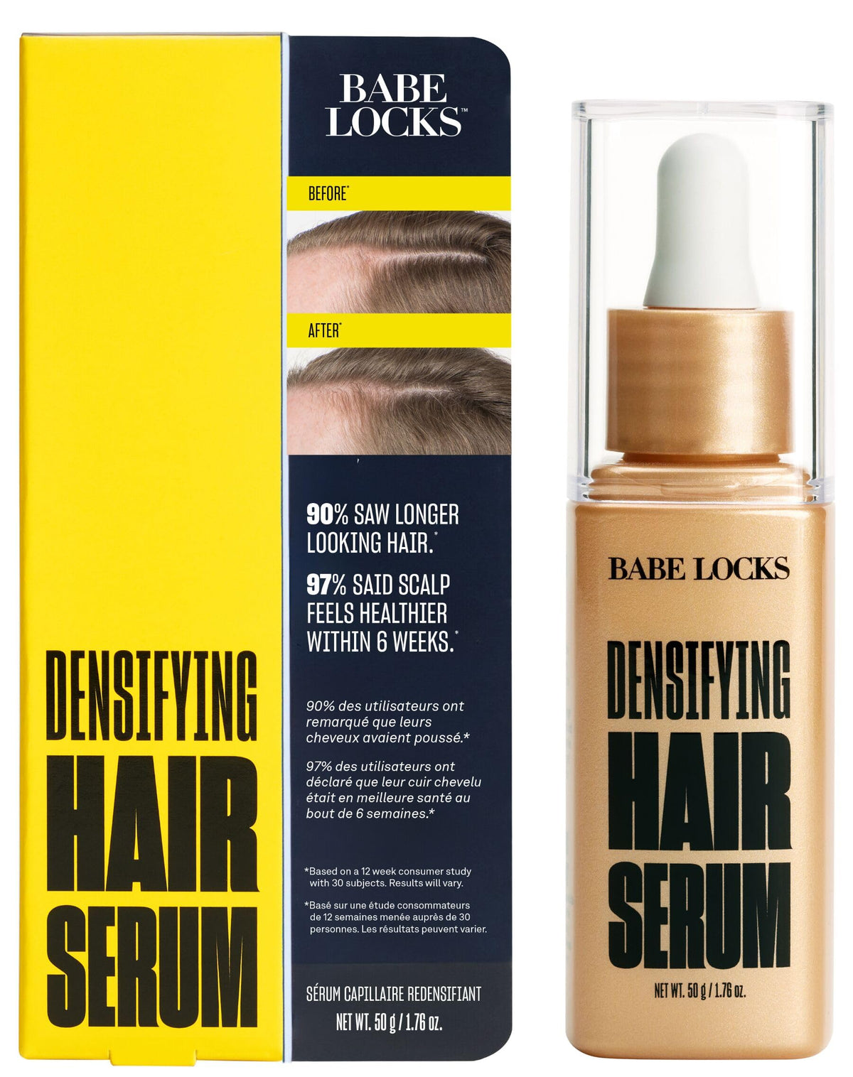 BABE ORIGINAL front bottle showing serum packaging and benefits