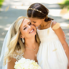 Babelshar headband on model in wedding hair for elegant styling