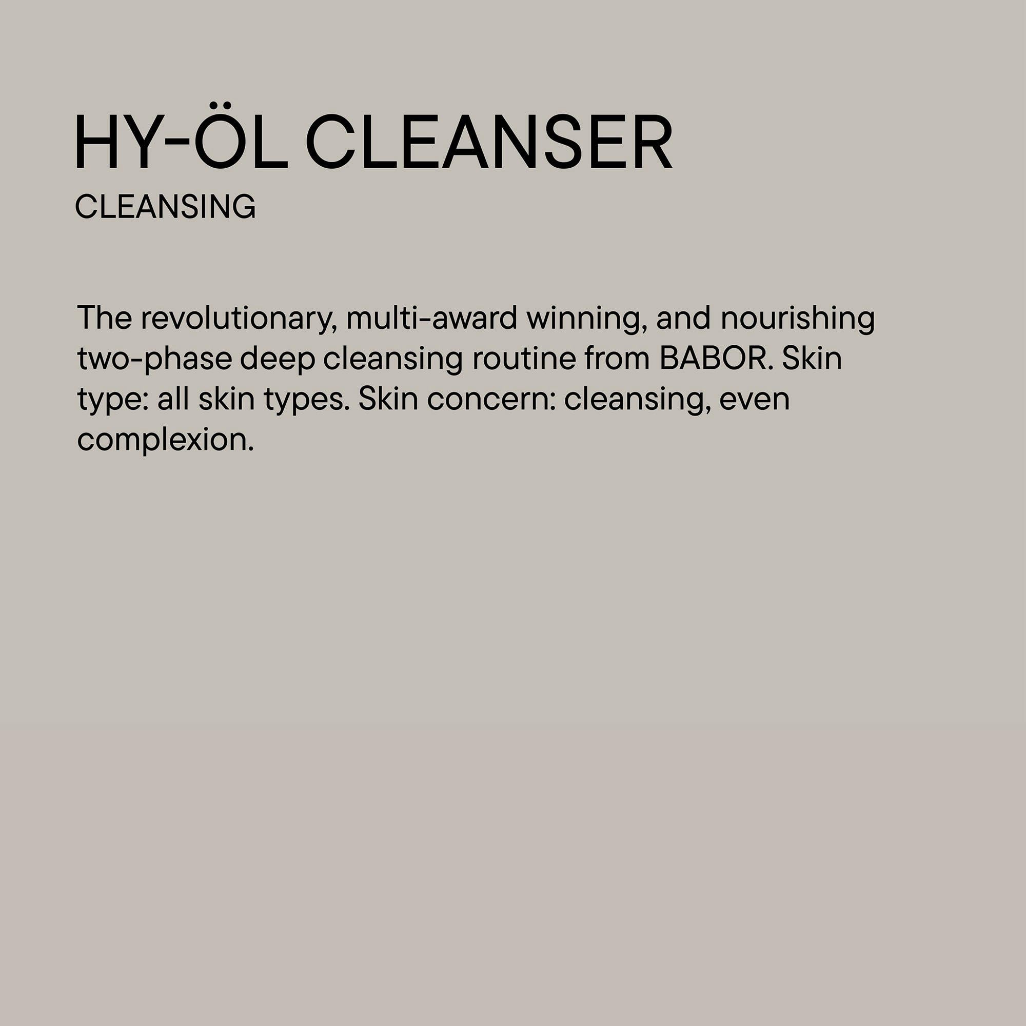 BABOR HY-OL applied in hand demonstrating gentle makeup removal