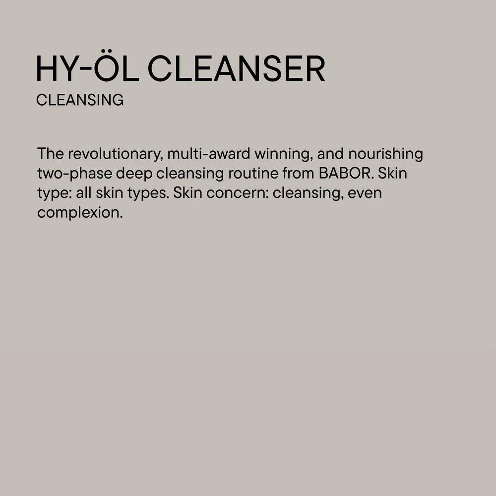 BABOR HY-OL applied in hand demonstrating gentle makeup removal