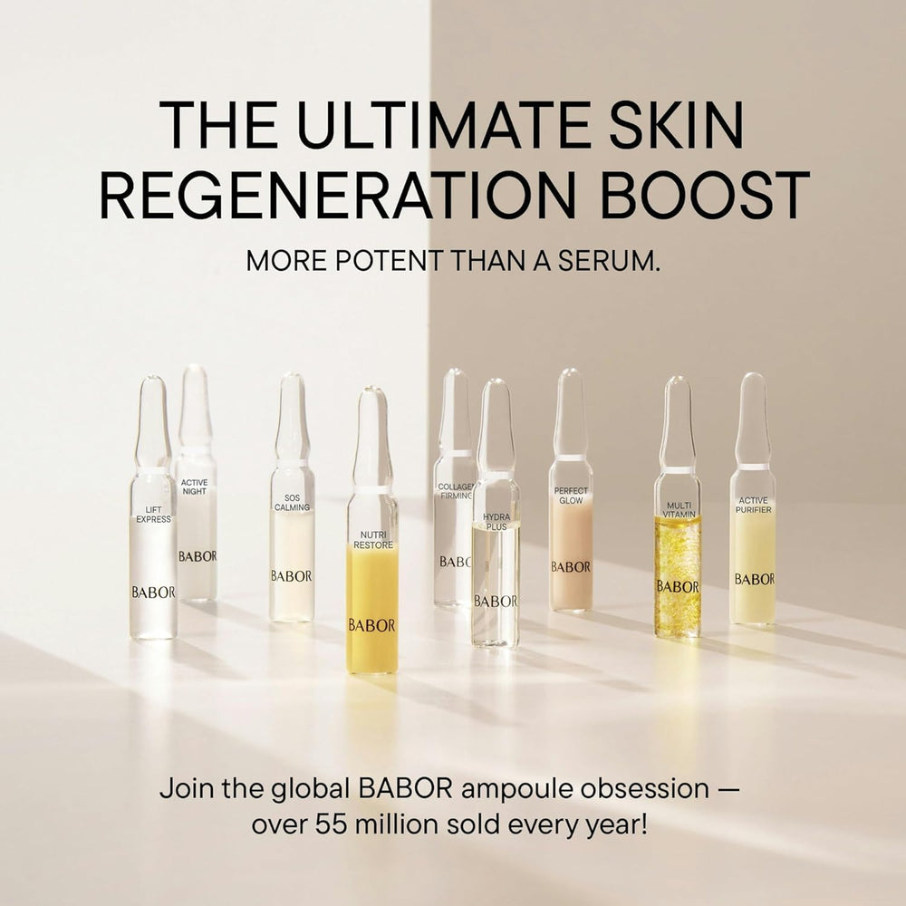 BABOR ampoules on bathroom counter in lifestyle scene inspiring routine use