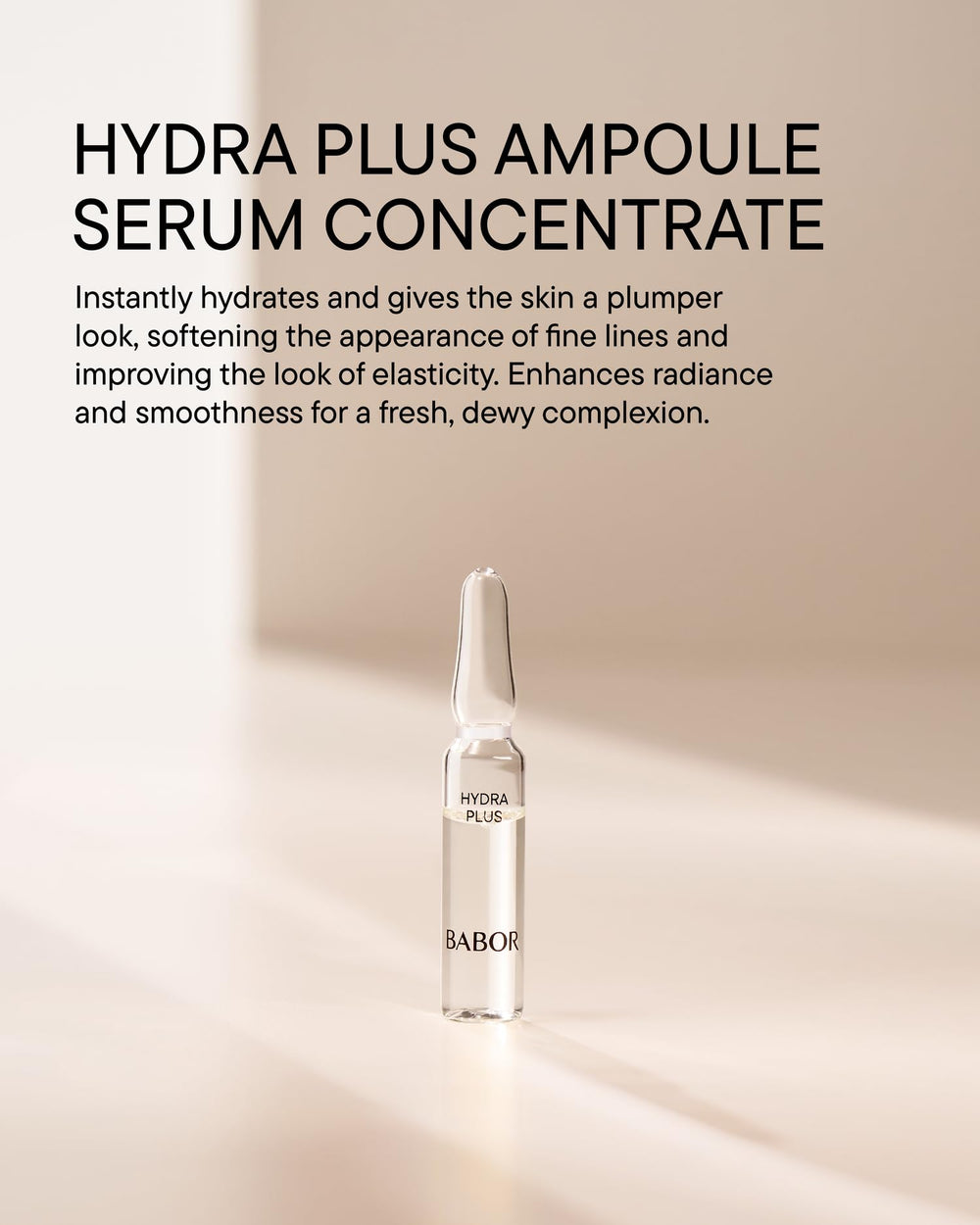 BABOR open ampoule pouring serum demonstrating quick application benefit