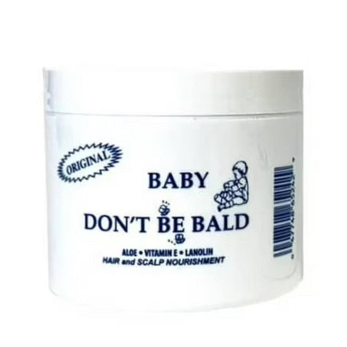 Baby Don't Bald 8 oz jar front view showing label and gentle nourishing formula