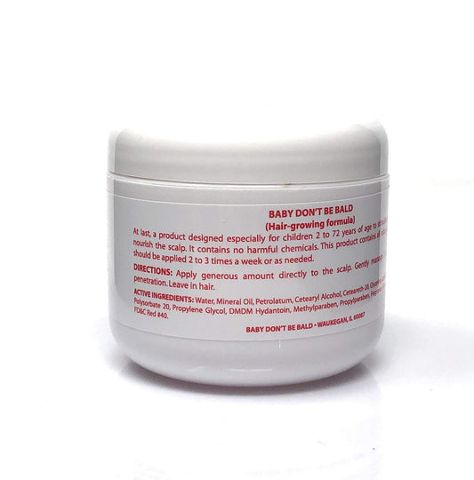Baby Don't Bald close-up of jojoba oil and aloe highlighting natural nourishment benefit