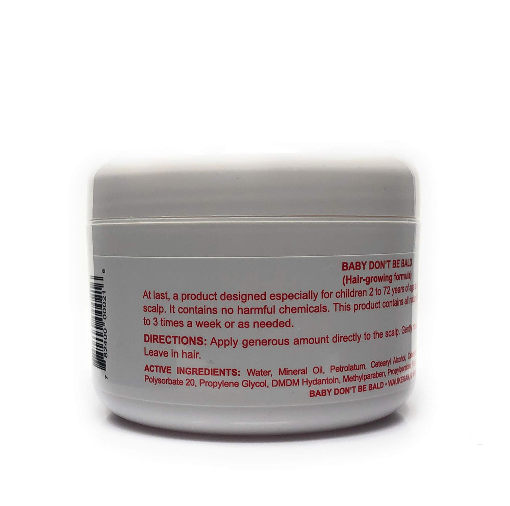 Baby Don't Be Bald close-up of product texture and oil drop, illustrates lightweight absorption benefit