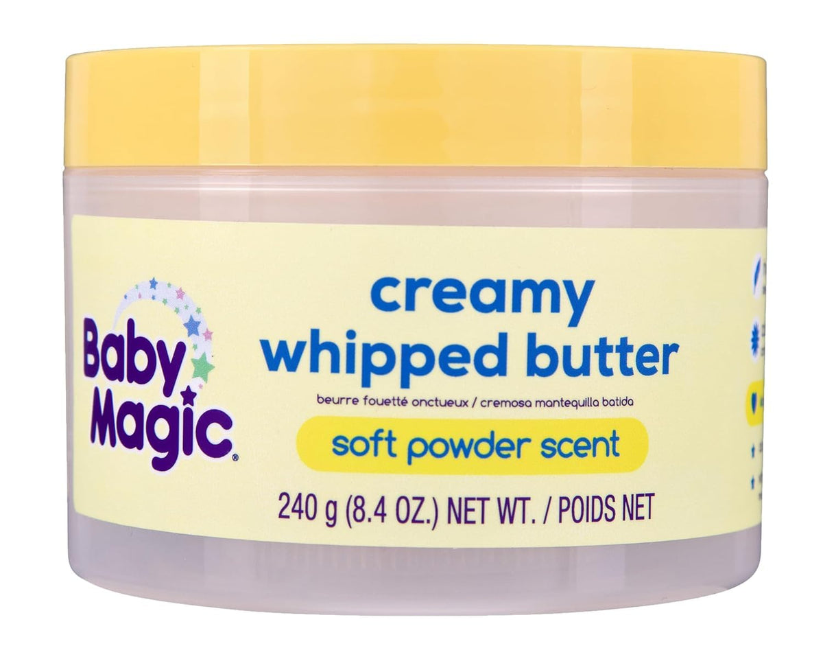 Baby Magic front packaging showing jar and soft powder scent benefits