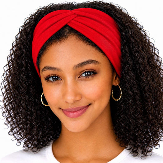 BABYGIZ front view red headband shows secure fit and stylish look