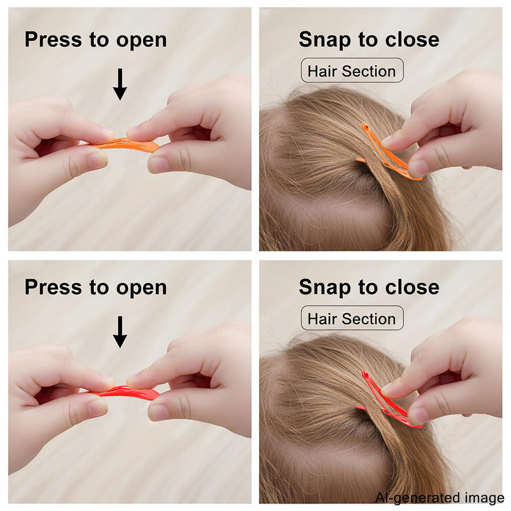 Babymatch hair clip secured in toddler hair demonstrating gentle hold benefit