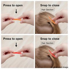 Babymatch hair clip secured in toddler hair demonstrating gentle hold benefit