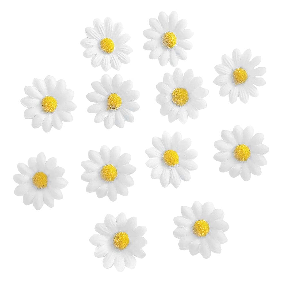 Backgarden white daisy hairpin front view showing floral detail and neat finish