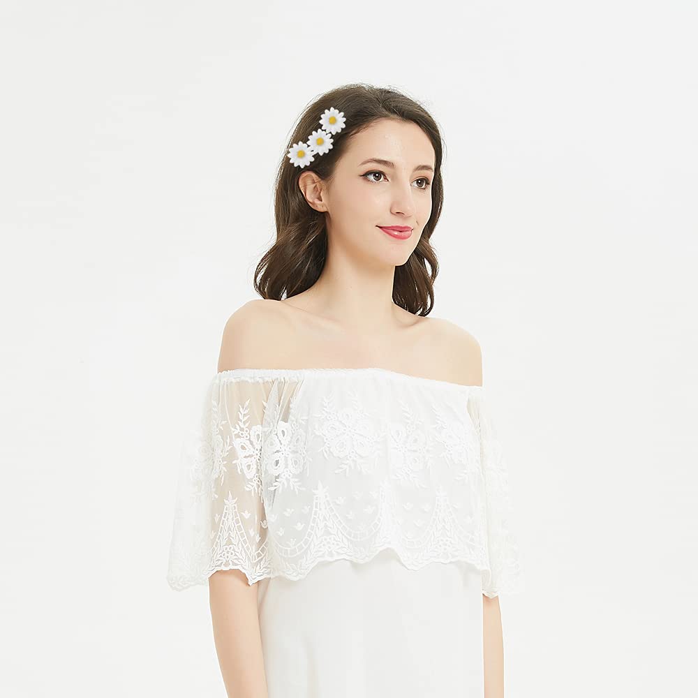 Backgarden hairpin worn in side-swept hair adding delicate floral accent