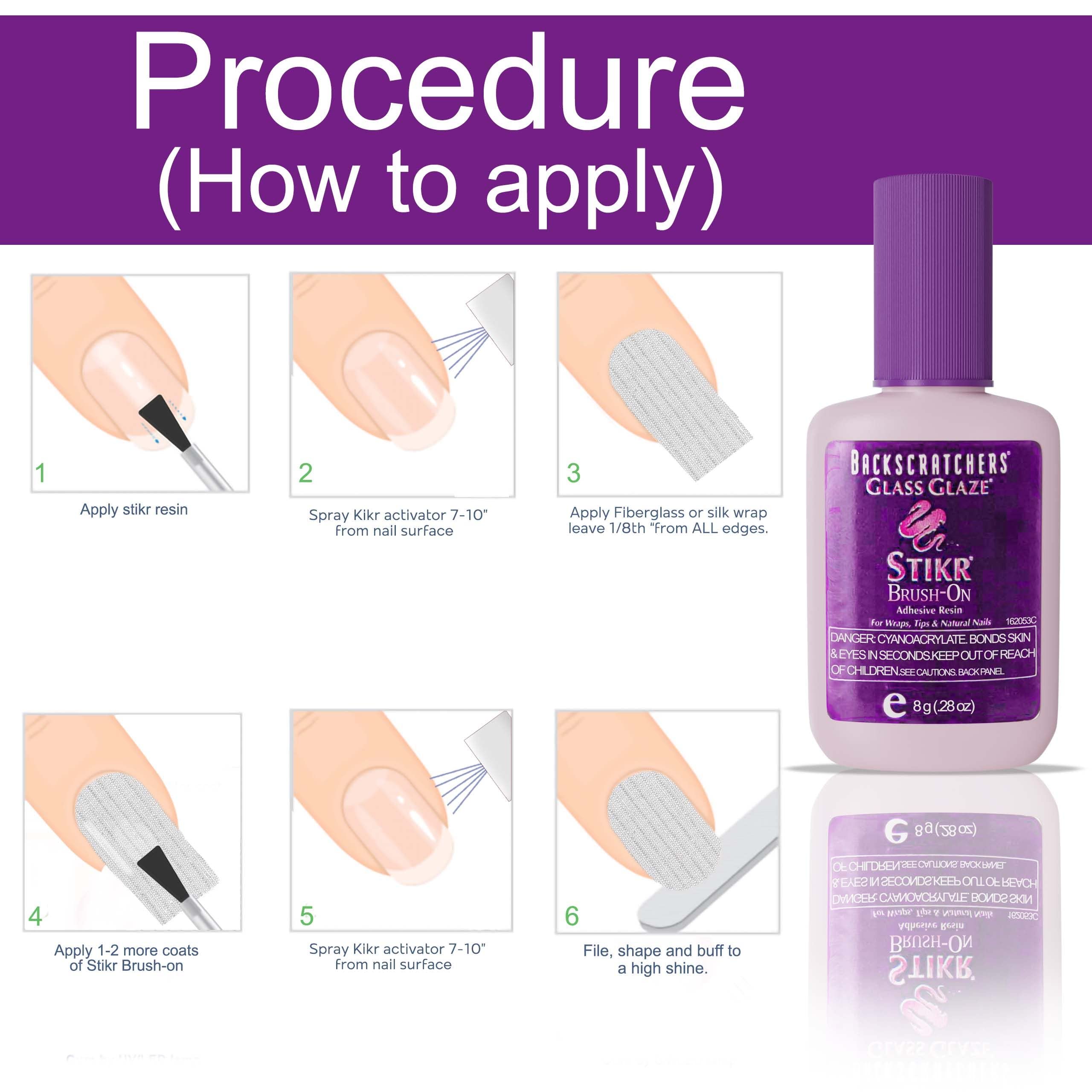 BACKSCRATCHERS applying resin to a nail tip for strong adhesion
