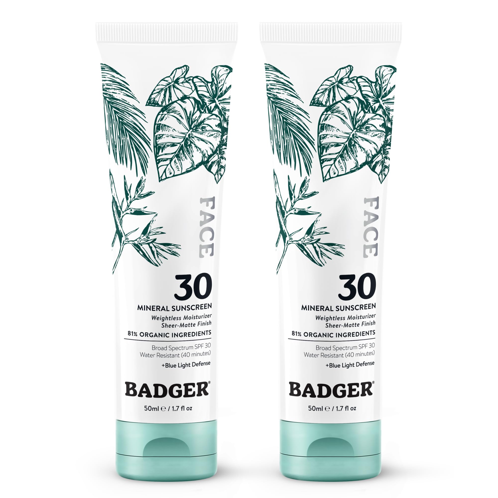 Badger front packaging showing SPF 30 and matte finish benefit