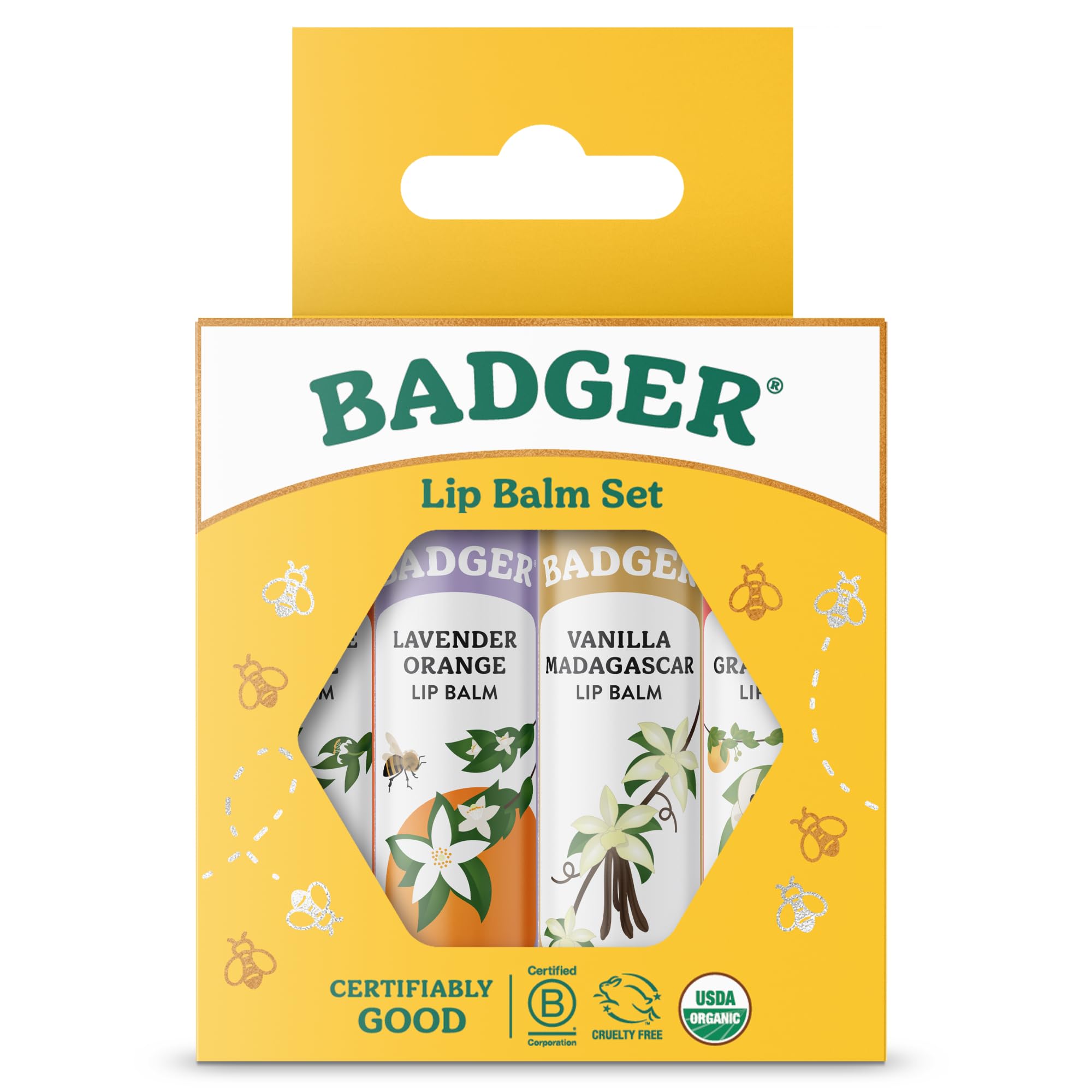 Badger four tubes arranged showing all included natural flavors