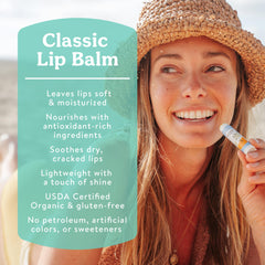 Badger lip balm open twist showing smooth balm tip for easy application