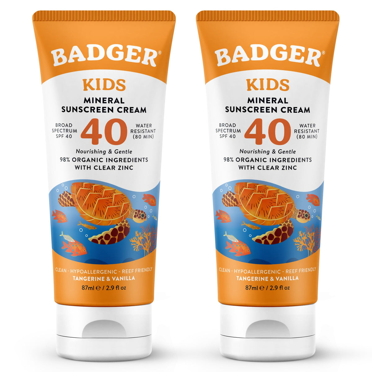 Badger front packaging showing SPF 40 and family-friendly protection