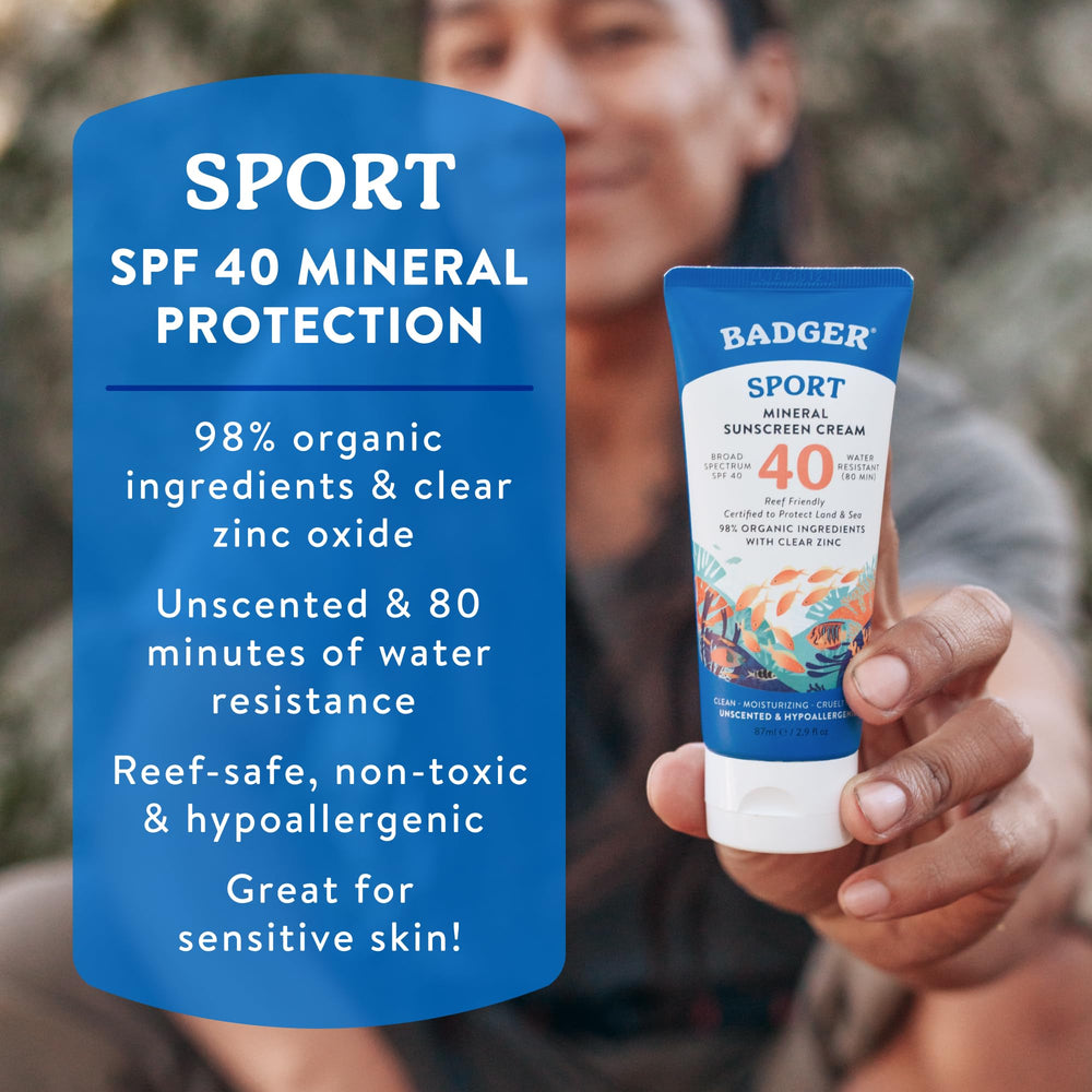 Badger sport open tube texture demonstrating easy rub-in benefit