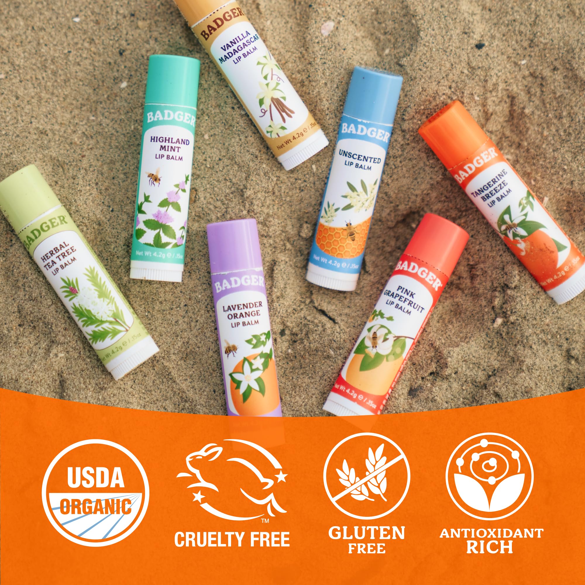 Badger back packaging with product info and sustainability details